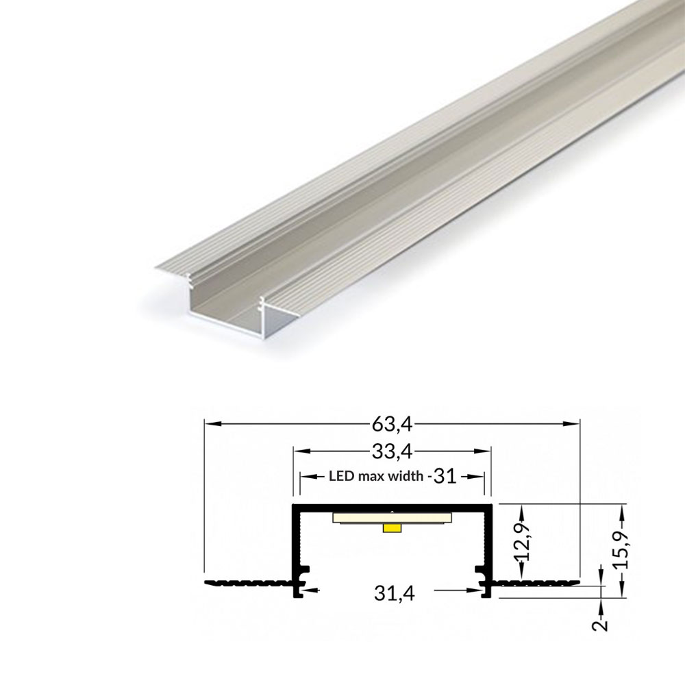 Details about   5-100pcs 1m LED Sagoma Profilo Alluminio Guida Barra Eloxiert 
